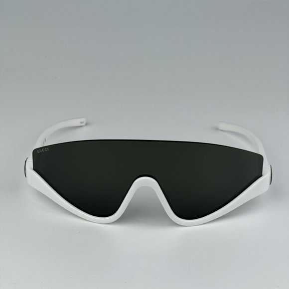 Gucci GG1650S 007 BRAND NEW Sunglasses White Grey Unisex Shield Mask - Picture 1 of 9